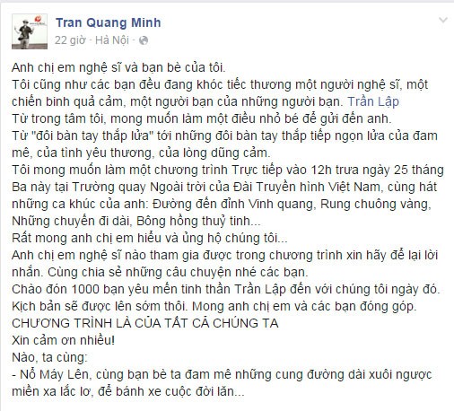 Sao Viet keu goi lam MV vinh danh nhac si Tran Lap-Hinh-3